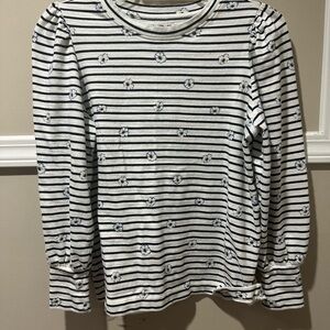 LOFT Striped Long‎ Sleeve Tee with Star Accents
